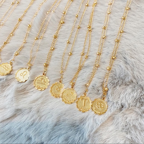 Gold Zodiac Coin w/Ball Bead Chain - Picture 11 of 16